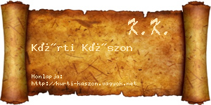 Kürti Kászon névjegykártya